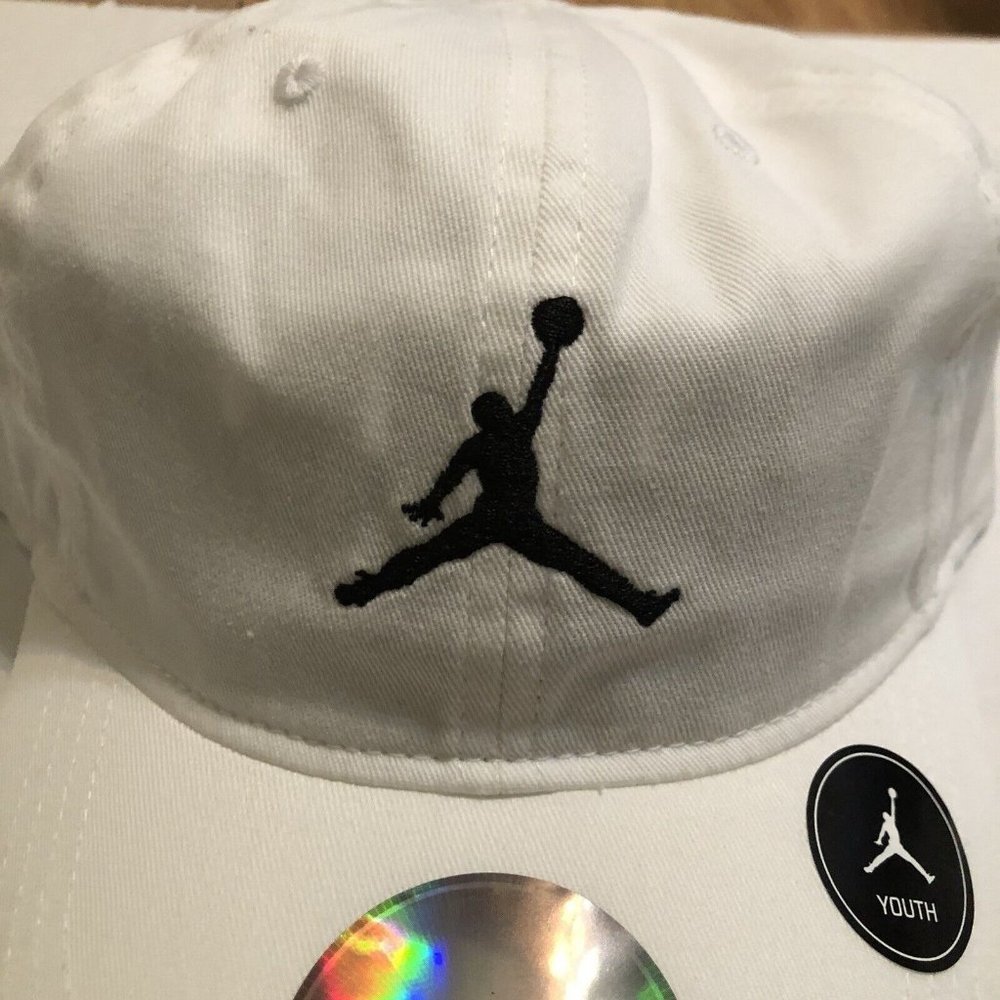 Jordan Jumpman White Hat Cap Size Youth Adjustable New - Picture 2 of 8